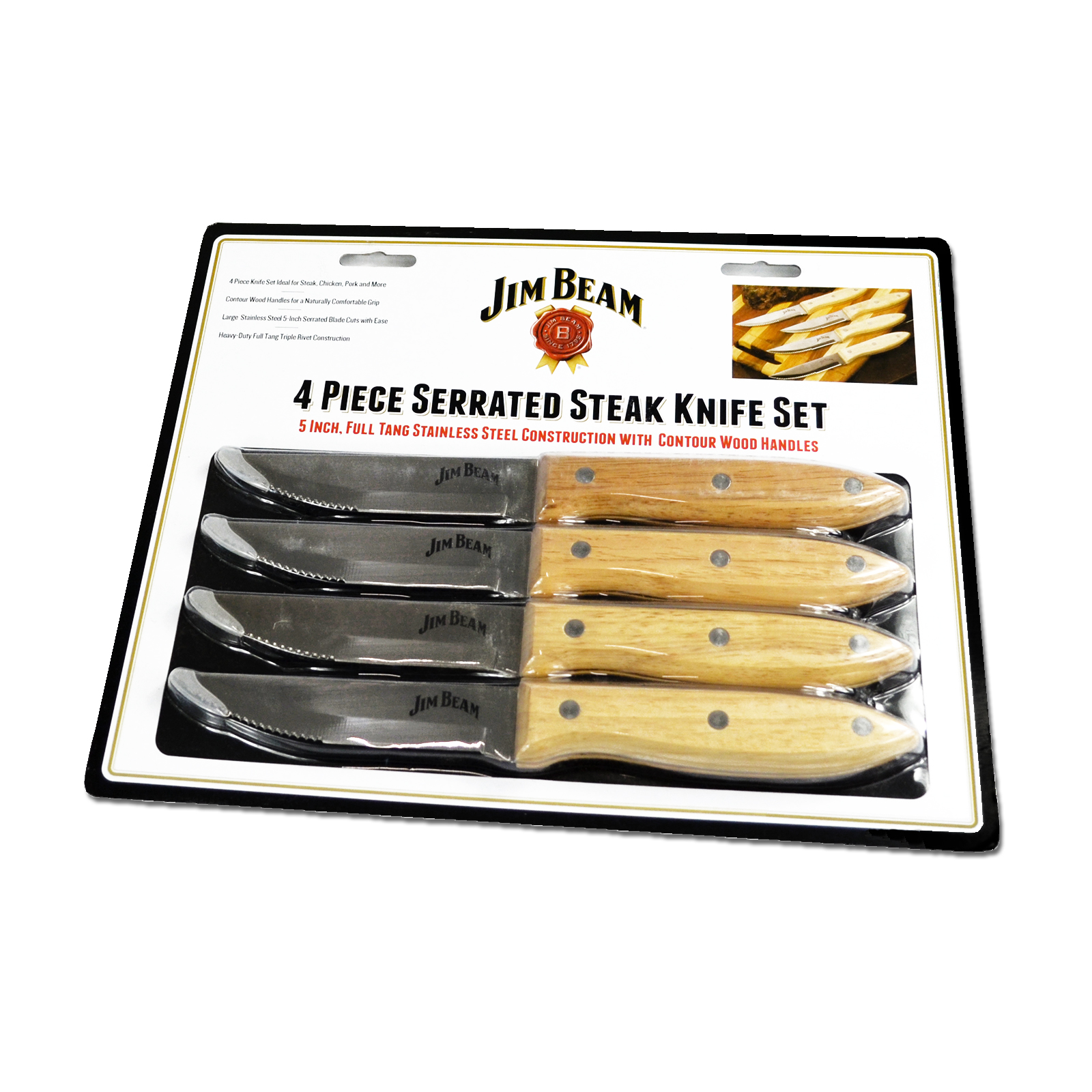 Jim Beam Steakmesser Set 4 teilig JB0165 Messer Edelstahl